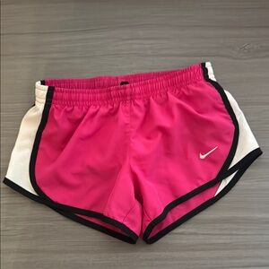 Nike Athletic Gym Shorts Dri-FIT Moisture-Wicking Women Pink White XS